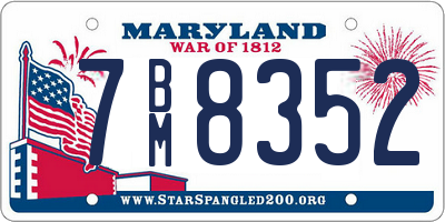 MD license plate 7BM8352