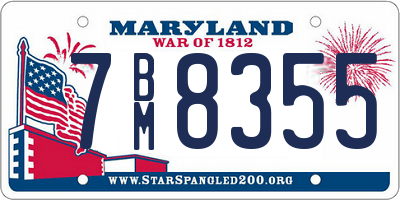 MD license plate 7BM8355