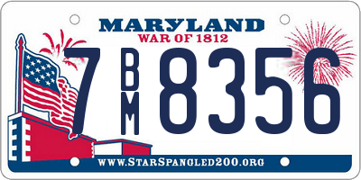 MD license plate 7BM8356