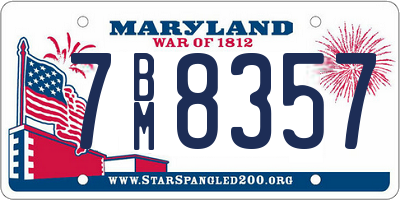 MD license plate 7BM8357