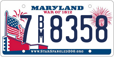 MD license plate 7BM8358