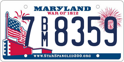 MD license plate 7BM8359