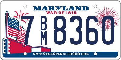 MD license plate 7BM8360