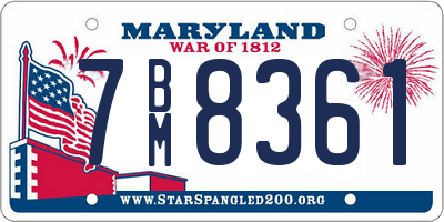 MD license plate 7BM8361