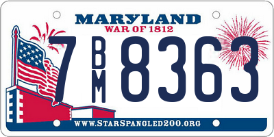 MD license plate 7BM8363