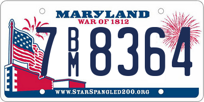 MD license plate 7BM8364