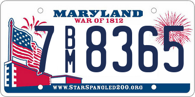 MD license plate 7BM8365