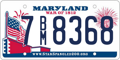 MD license plate 7BM8368