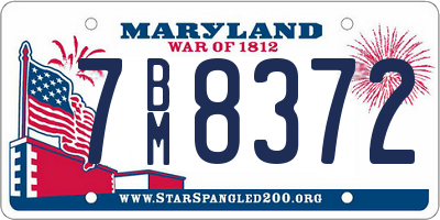 MD license plate 7BM8372