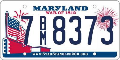 MD license plate 7BM8373