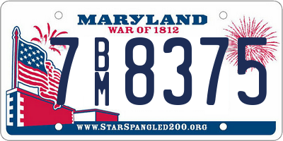 MD license plate 7BM8375