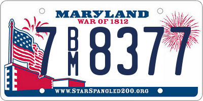 MD license plate 7BM8377