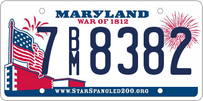 MD license plate 7BM8382