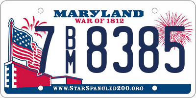 MD license plate 7BM8385