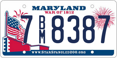 MD license plate 7BM8387