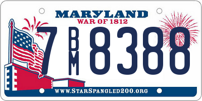 MD license plate 7BM8388