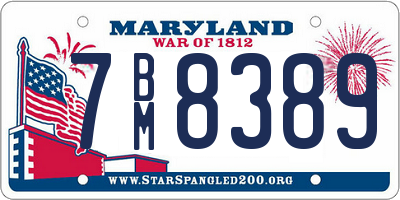 MD license plate 7BM8389