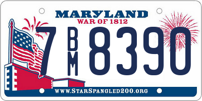 MD license plate 7BM8390