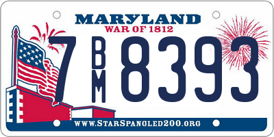 MD license plate 7BM8393