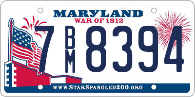 MD license plate 7BM8394