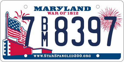 MD license plate 7BM8397