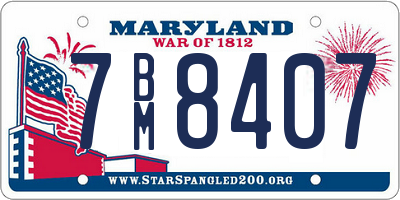 MD license plate 7BM8407