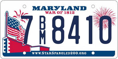 MD license plate 7BM8410