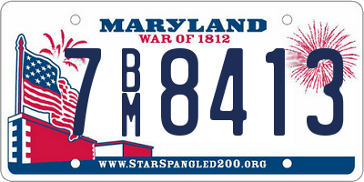 MD license plate 7BM8413