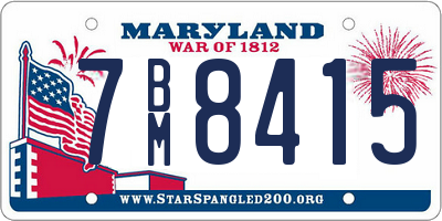 MD license plate 7BM8415