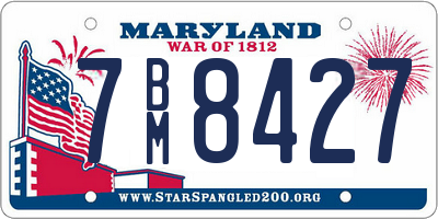 MD license plate 7BM8427