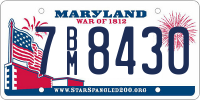 MD license plate 7BM8430