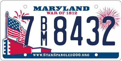 MD license plate 7BM8432