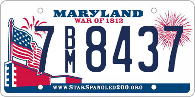 MD license plate 7BM8437