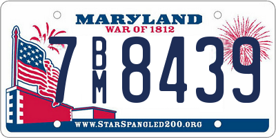 MD license plate 7BM8439