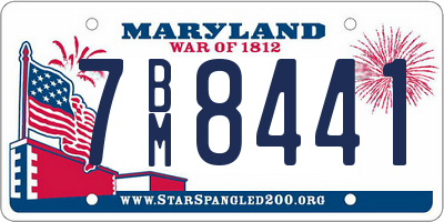 MD license plate 7BM8441