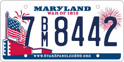 MD license plate 7BM8442