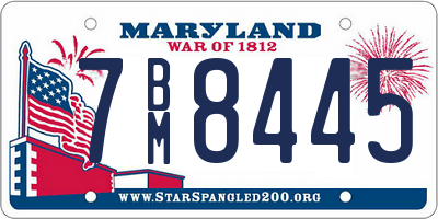 MD license plate 7BM8445