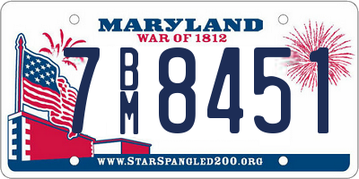 MD license plate 7BM8451