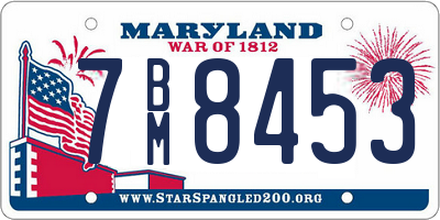 MD license plate 7BM8453