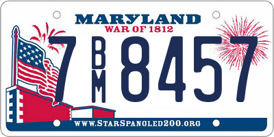 MD license plate 7BM8457