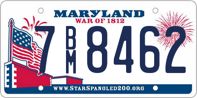 MD license plate 7BM8462