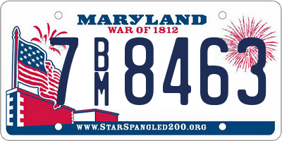 MD license plate 7BM8463