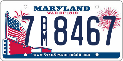 MD license plate 7BM8467