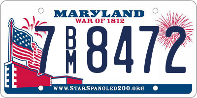 MD license plate 7BM8472