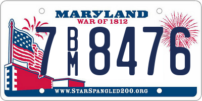 MD license plate 7BM8476