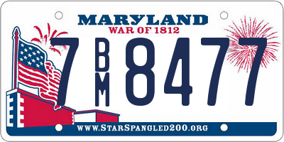 MD license plate 7BM8477