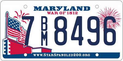 MD license plate 7BM8496