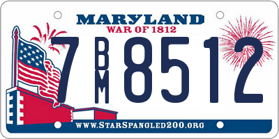 MD license plate 7BM8512