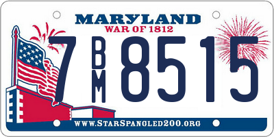 MD license plate 7BM8515