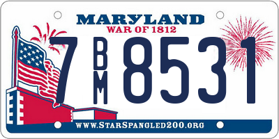 MD license plate 7BM8531